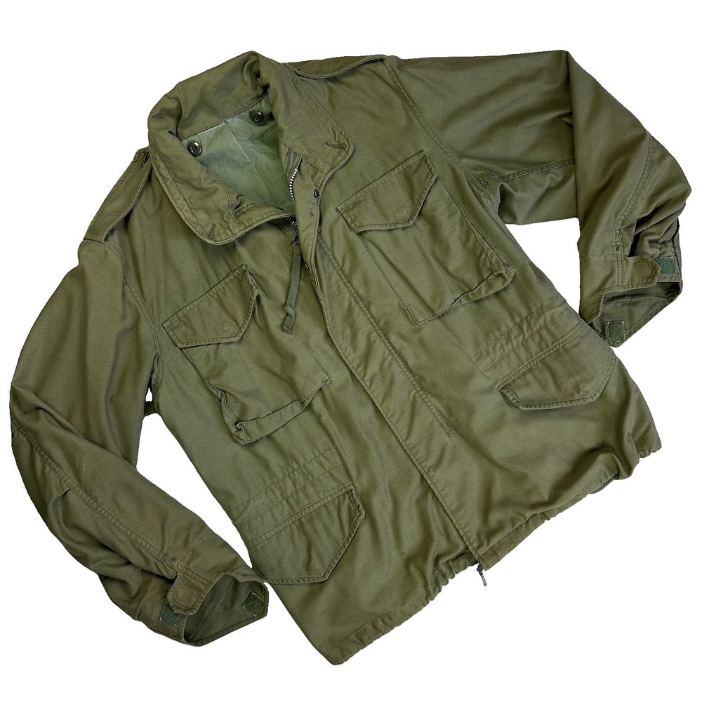 Vtg US Army Military Vietnam Cold Weather M65 Field OG-107 M-Reg Jacket Scovill